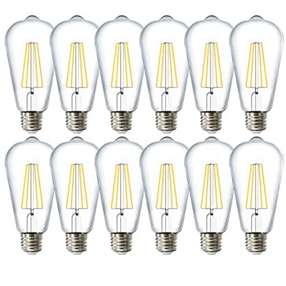 Sunco Lighting 12 Pack LED Edison Bulbs, 60W Equivalent 8.5W, 800LM Dimmable